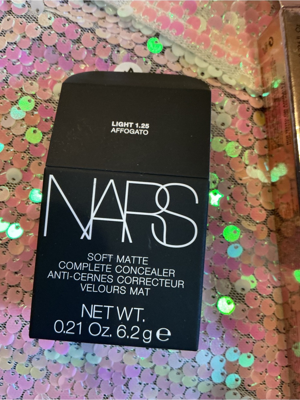 NARS Concealer Box in Black with White Barcode Label